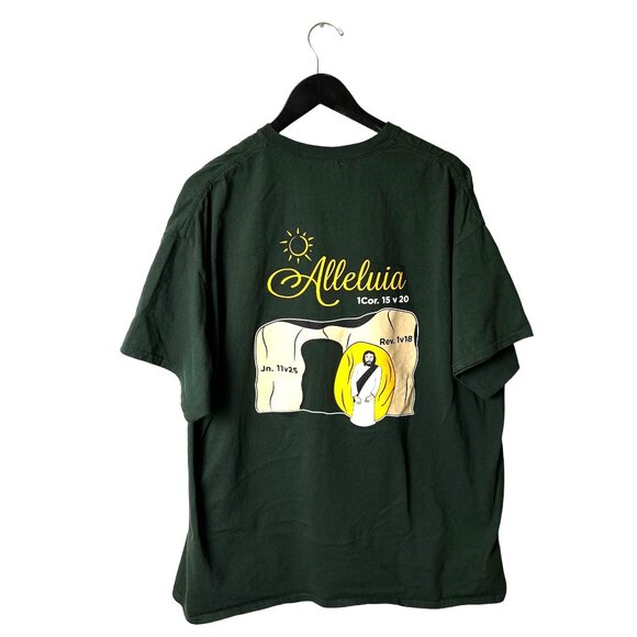 Jesus is Alive T Shirt Vintage Y2K Extra Large XL Adult Green Graphic Tee - Picture 3 of 16